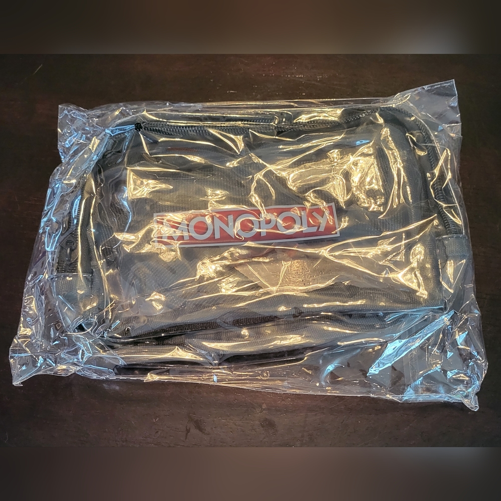 Monopoly Clear Plastic Fanny Pack Travel Cosmetic Stadium Snap Buckle New In Bag